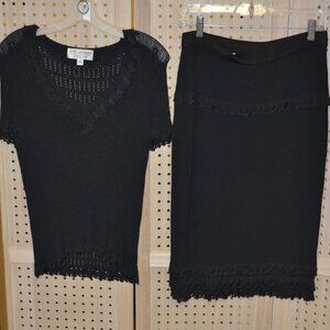 ST. JOHN COLLECTION BY MARIE GRAY BLACK SKIRT SET SIZE 12 / M